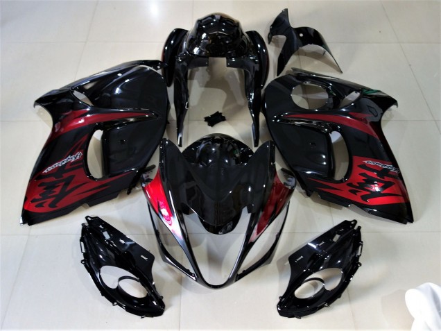Noir Brillant & Rouge Bonbon 08-20 GSXR 1300 Carénage Moto