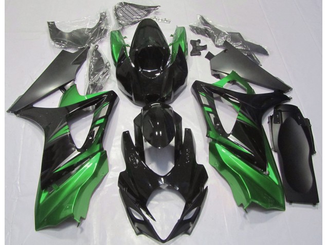 Noir Brillant & Vert 07-08 GSXR 1000 Carénage Moto