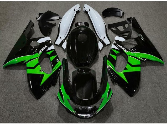 Noir Brillant Vert & Blanc 98-07 YZF600 Carénage Moto