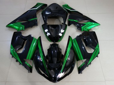 Noir Brillant & Vert Électrique 05-06 ZX6R Carénage Moto