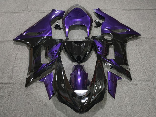 Noir Brillant & Violet 05-06 ZX6R Carénage Moto