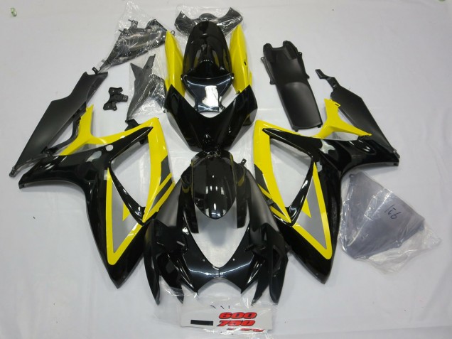 Noir & Jaune 06-07 GSXR 600-750 Carénage Moto