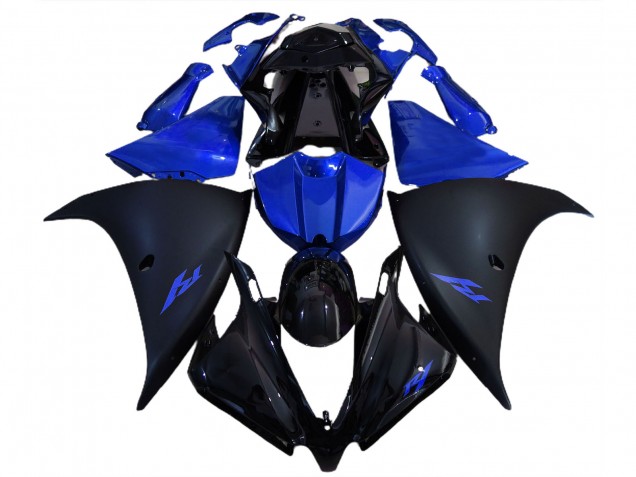 Noir Mat & Bleu 12-14 R1 Carénage Moto