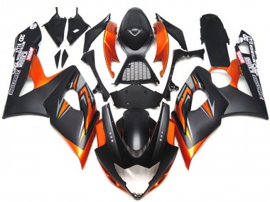 Noir Mat & Brillant Personnalisé & Orange 05-06 GSXR 1000 Carénage Moto