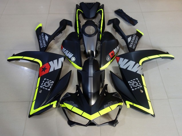 Noir Mat & Jaune 15-18 R3 Carénage Moto