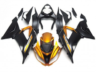 Noir Mat & Or 13-18 ZX6R Carénage Moto