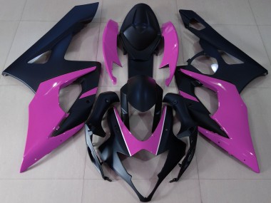 Noir Mat & Rose 05-06 GSXR 1000 Carénage Moto