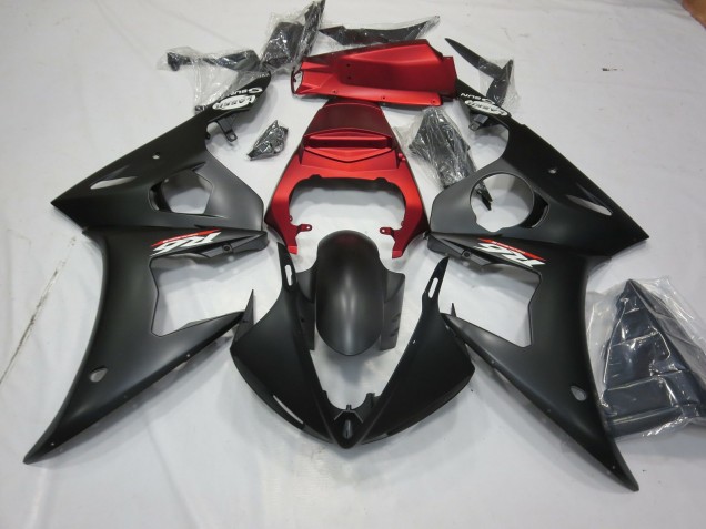 Noir Mat & Rouge 03-04 R6 Carénage Moto