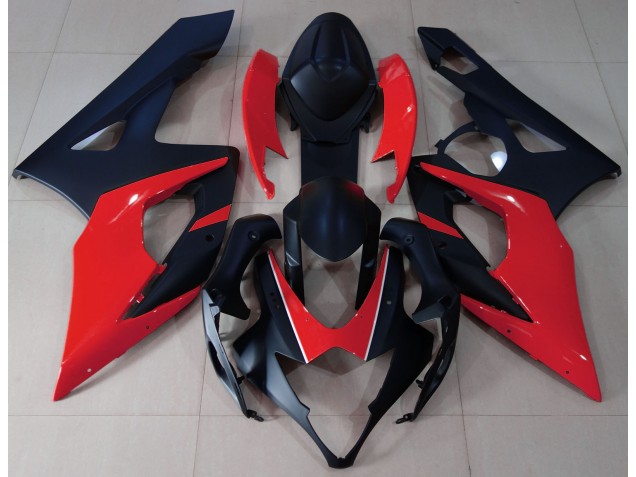 Noir Mat & Rouge 05-06 GSXR 1000 Carénage Moto