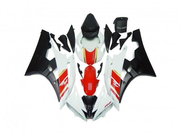 Noir Mat & Rouge Personnalisés Avec Blanc 06-07 R6 Carénage Moto