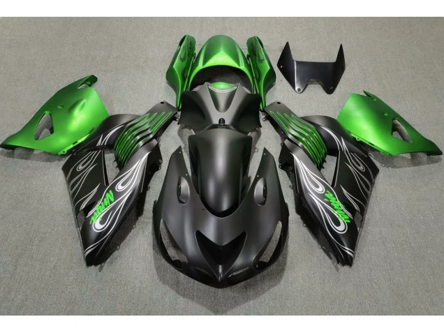 Noir Mat & Vert 06-11 ZX14R Carénage Moto