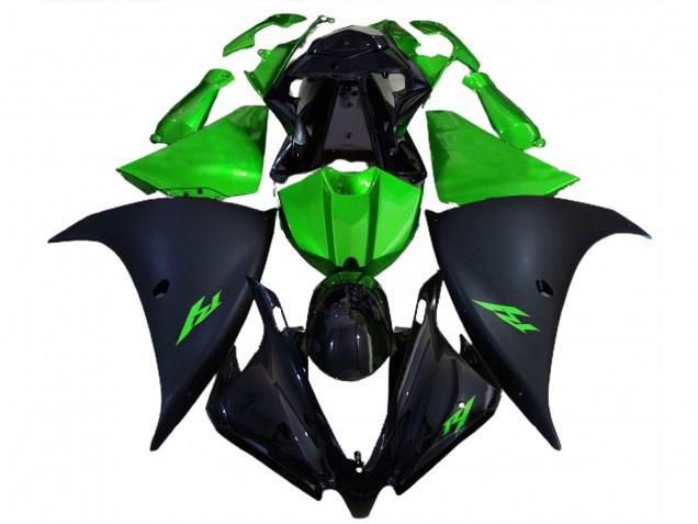 Noir Mat & Vert 12-14 R1 Carénage Moto