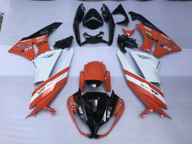 Orange Brillant & Logos 09-12 ZX6R Carénage Moto