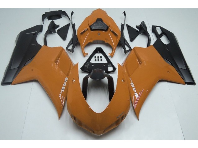 Orange Brillant & Noir 07-14 Ducati 848 1098 1198 Carénage Moto