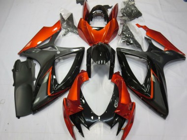 Orange Brûlé & Gris 06-07 GSXR 600-750 Carénage Moto