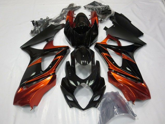Orange Brûlé & Noir 07-08 GSXR 1000 Carénage Moto