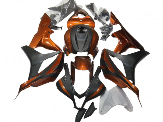 Orange Brûlé & Noir Mat 07-08 CBR600RR Carénage Moto