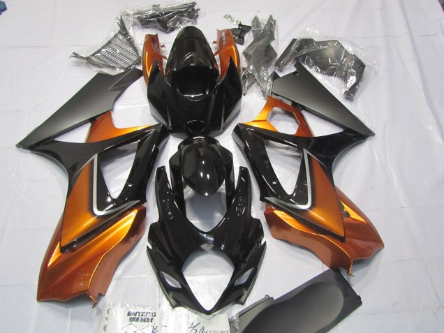 Orange & Noir 07-08 GSXR 1000 Carénage Moto