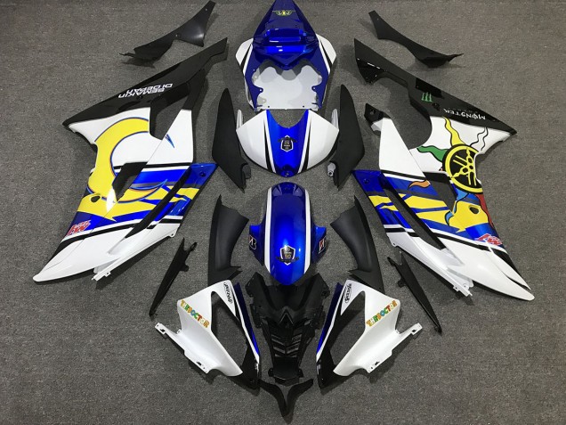 Personnalisé Blanc & Bleu 08-16 R6 Carénage Moto