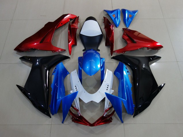 Personnalisé Rouge Noir & Bleu 11-24 GSXR 600-750 Carénage Moto