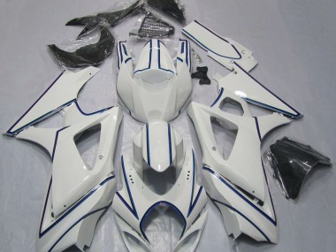 Rayure Pin Bleu Blanc Brillant 07-08 GSXR 1000 Carénage Moto