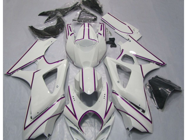Rayure Épingle Rose Blanc Brillant 07-08 GSXR 1000 Carénage Moto