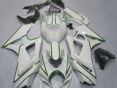Rayure Épingle Verte Blanc Brillant 07-08 GSXR 1000 Carénage Moto