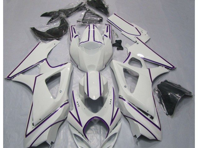 Rayure Épingle Violet Blanc Brillant 07-08 GSXR 1000 Carénage Moto