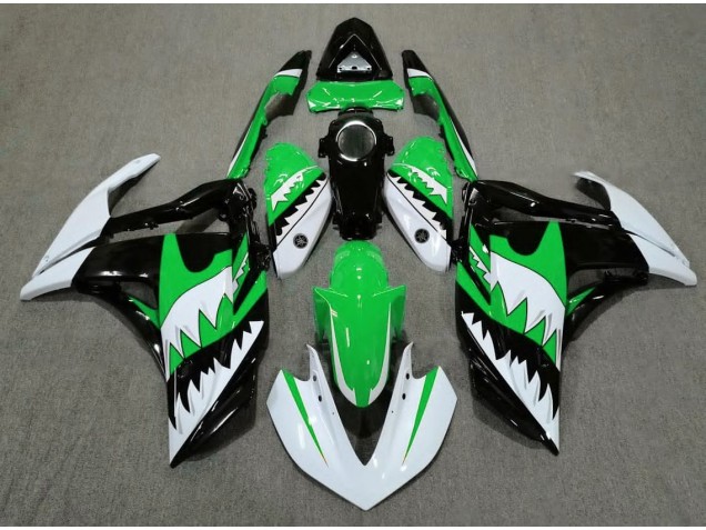 Requin Blanc & Vert 15-18 R3 Carénage Moto