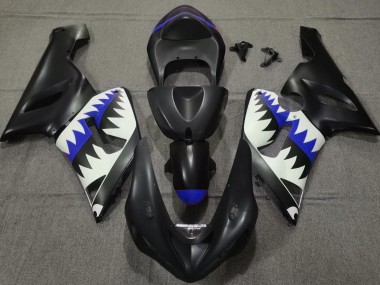 Requin Noir Mat & Bleu 05-06 ZX6R Carénage Moto