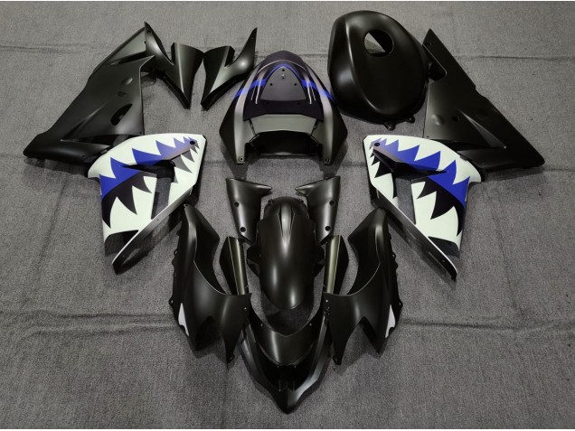 Requin Noir Mat & Bleu Foncé 04-05 ZX10R Carénage Moto
