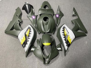 Requin Vert Mat & Jaune 07-08 CBR600RR Carénage Moto