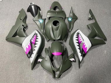 Requin Vert Mat & Rose 07-08 CBR600RR Carénage Moto