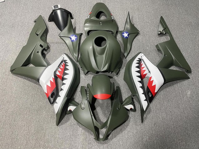 Requin Vert Mat & Rouge 07-08 CBR600RR Carénage Moto