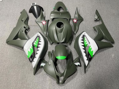 Requin Vert Mat & Vert Clair 07-08 CBR600RR Carénage Moto