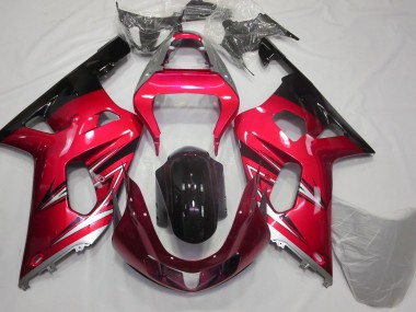 Rouge & Argent 01-03 GSXR 600-750 Carénage Moto