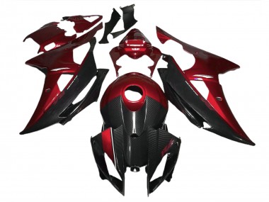 Rouge Avec Style Fibre De Carbone 08-16 R6 Carénage Moto