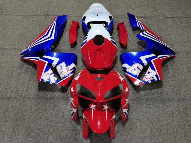 Rouge Blanc & Bleu 69 05-06 CBR600RR Carénage Moto