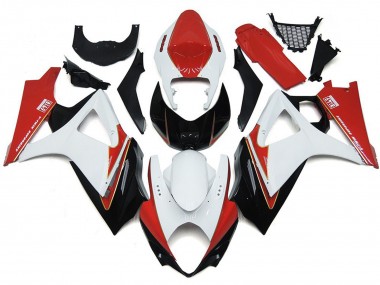 Rouge & Blanc Personnalisé Avec Noir 07-08 GSXR 1000 Carénage Moto