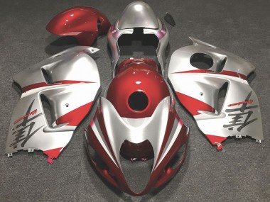 Rouge Brillant & Argent 97-07 GSXR 1300 Carénage Moto