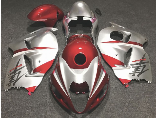 Rouge Brillant & Argent 97-07 GSXR 1300 Carénage Moto