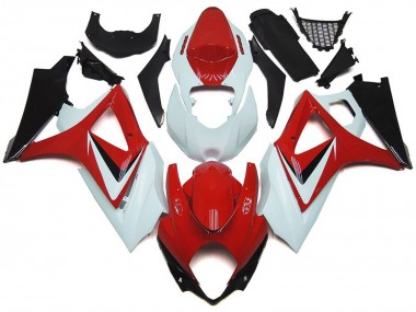 Rouge Brillant Avec Style Blanc OEM 07-08 GSXR 1000 Carénage Moto