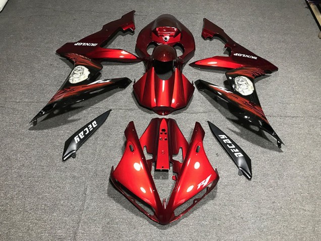 Rouge Brillant & Logos 04-06 R1 Carénage Moto