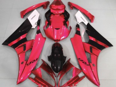 Rouge Brillant & Noir 06-07 R6 Carénage Moto
