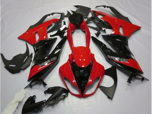 Rouge Brillant & Noir 09-12 ZX6R Carénage Moto