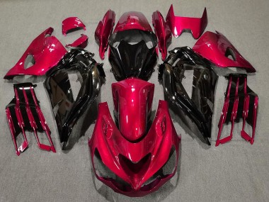 Rouge Brillant & Noir 12-21 ZX14R Carénage Moto