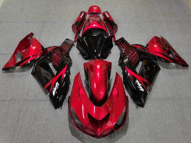 Rouge Feu & Noir 06-11 ZX14R Carénage Moto