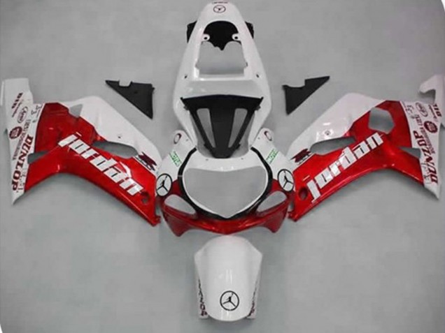 Rouge Jordan 01-03 GSXR 600-750 Carénage Moto
