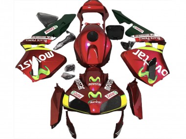 Rouge Profond Movistar 03-04 CBR600RR Carénage Moto