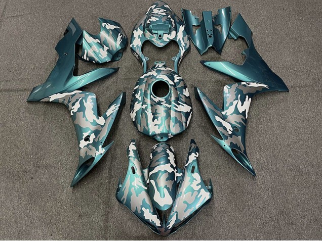 Sarcelle Foncé Camo 04-06 R1 Carénage Moto